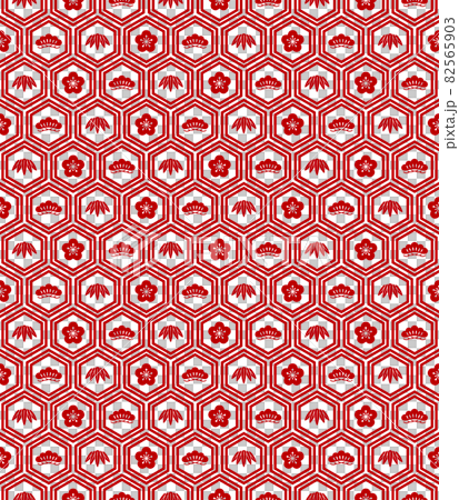 Turtle Shell Pattern Japanese Shochikuume turtle shell pattern Repeatable... - Stock Illustration ...