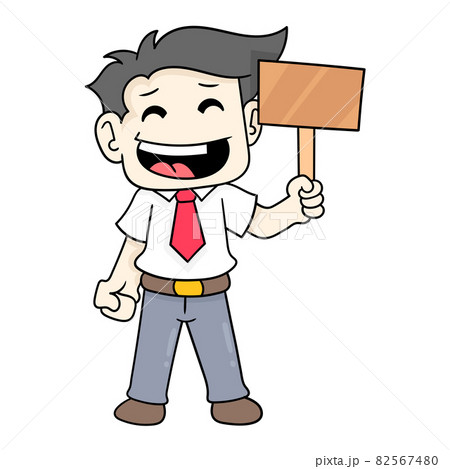 boy is laughing carrying blank board template, doodle icon image kawaii boy is laughing carrying blank board template, doodle icon image kawaii 82567480