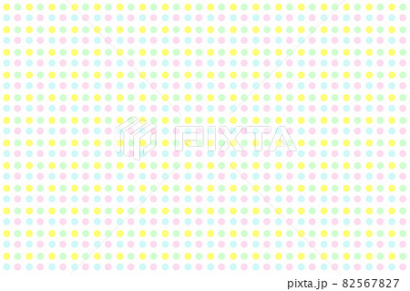 パステルカラーの水玉模様の背景イラスト 黄色 水色 黄緑色 ピンク色のドット柄 のイラスト素材 5677
