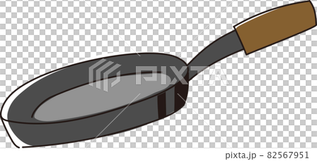 Iron frying pan with wooden handle 82567951