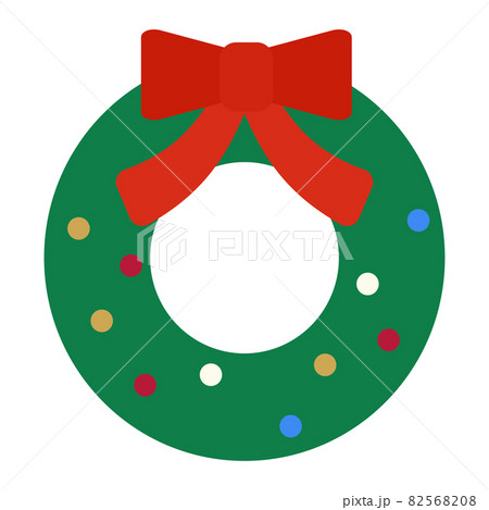 シンプルでかわいいクリスマスリースのイラストのイラスト素材 5608