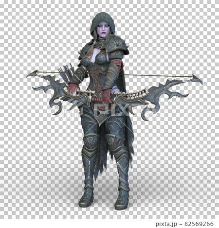 Female warrior with a bow and arrow Female warrior with a bow and arrow 82569266