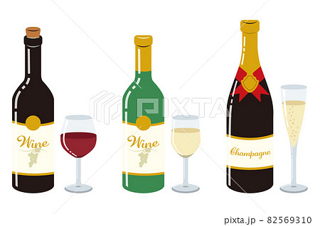 ワイン シャンパンのイラスト素材