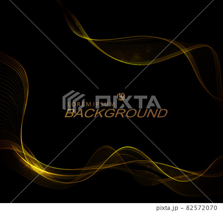 Black gorgeous composition, subtle isolated twisting patterns of golden hue 82572070