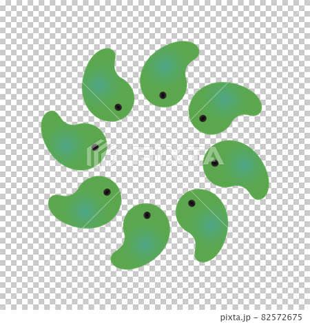 緑の勾玉のサークル 3イラスト　 82572675