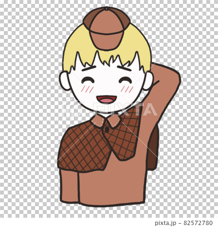 A young detective (male 3) scratching his head and laughing A young detective (male 3) scratching his head and laughing 82572780