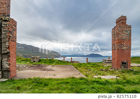 The ruins of Lenan Head fort at the north coast of County Donegal, Ireland. The ruins of Lenan Head fort at the north coast of County Donegal, Ireland. 82575110