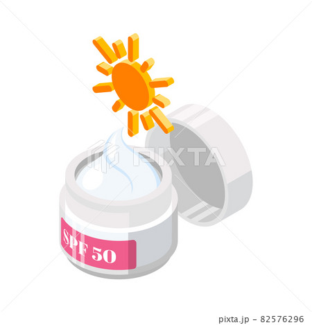 Isometric Sunscreen Icon Isometric Sunscreen Icon 82576296