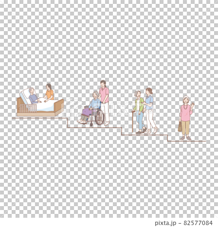 Life stage illustration nursing care 82577084