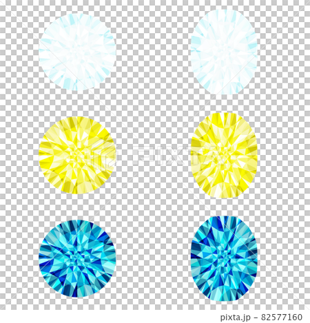 キラキラと光る宝石のイラストセット 白背景 ベクター 切り抜き のイラスト素材