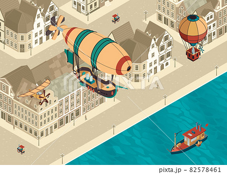 Steampunk Isometric Illustration 82578461