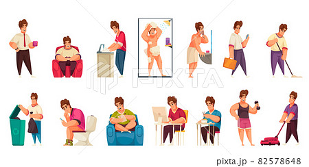Daily Man Routine Flat Set Daily Man Routine Flat Set 82578648