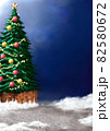 グリーティングカードにつかえるクリスマスツリーアート 82580672