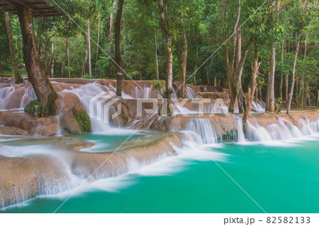 wonder Tad Sae Waterfalls at Luang prabang, Laos. Waterfall in rain forest. 82582133