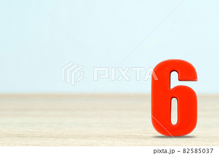 Shot of a number six made of red plastic 82585037