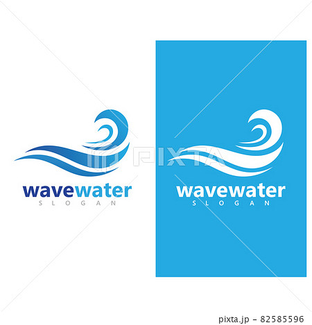 Water wave icon vector 82585596