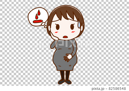 <全身/前部> 因不知道是出血不規律還是月經不調而擔心的孕婦。 82586548
