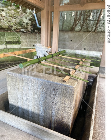 神社龍の手水舎 82586863