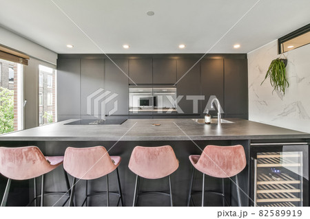A bright kitchen in an elegant house A bright kitchen in an elegant house 82589919