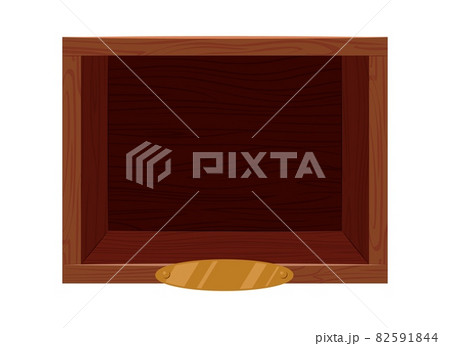 Wooden vintage shelf with golden nameplate template Wooden vintage shelf with golden nameplate template 82591844