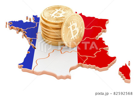 Bitcoin cryptocurrency in France, 3D rendering Bitcoin cryptocurrency in France, 3D rendering 82592568