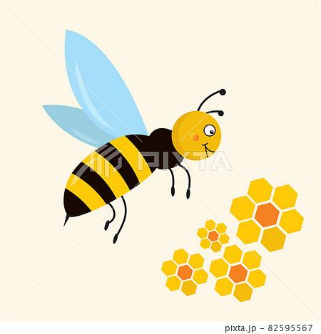 A cheerful bee flies over the flowers A cheerful bee flies over the flowers 82595567