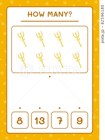 How many Spear, game for children. Vector illustration, printable worksheet How many Spear, game for children. Vector illustration, printable worksheet 82596180