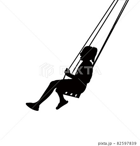 a girl swinging body, silhouette vector 82597839