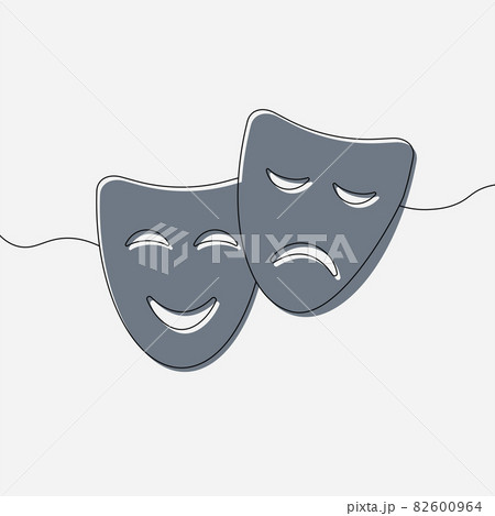 næve kant tilskadekomne Theater mask symbols vector, sad and happy...のイラスト素材 [82600964] - PIXTA