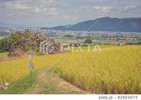 【姪石】善光寺平を見守る石仏【秋の姨捨の棚田】 【姪石】善光寺平を見守る石仏【秋の姨捨の棚田】 82603074