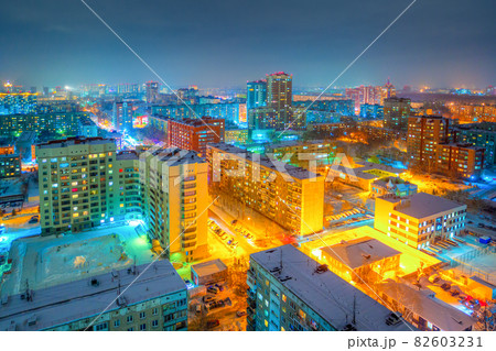 Top view of the evening city 82603231
