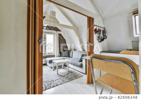 Bright living room in a modern luxury house 82606348