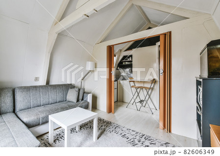 Bright living room in a modern luxury house 82606349