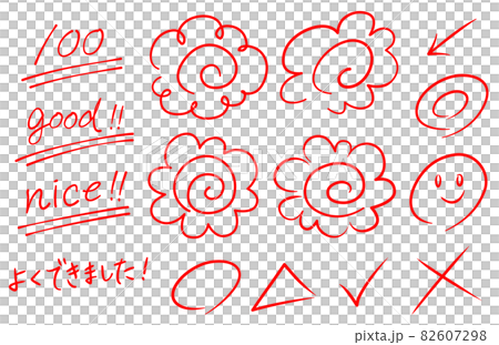 テストで100点 まるつけ 赤ペンセット 82607298