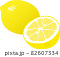 シンプルなレモンのイラスト 82607334