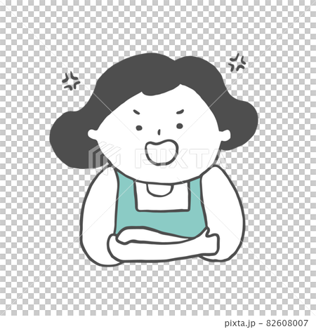 怒って怒鳴る主婦 82608007