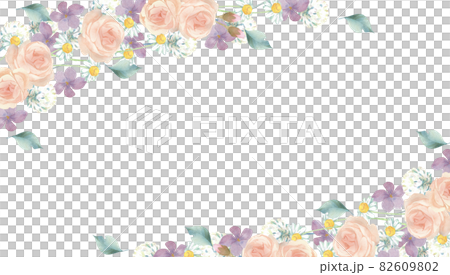 薔薇と淡い色の花のデコレーション 82609802