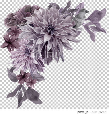 Halloween and flowers Watercolor Cliparts 82614266