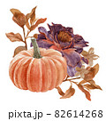 Halloween and flowers Watercolor Cliparts Halloween and flowers Watercolor Cliparts 82614268