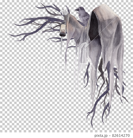 Halloween and flowers Watercolor Cliparts 82614270