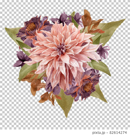 Halloween and flowers Watercolor Cliparts 82614274