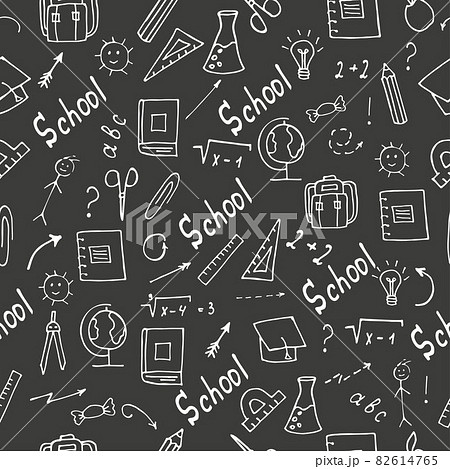 A set of school accessories. Hand-drawn  82614765