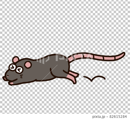 走って逃げるドブネズミのキャラクター 82615284