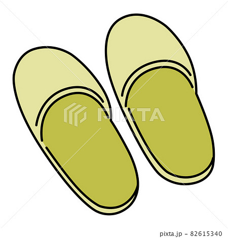 スリッパ(黄色) 履き物 イラスト アイコン スリッパ(黄色) 履き物 イラスト アイコン 82615340