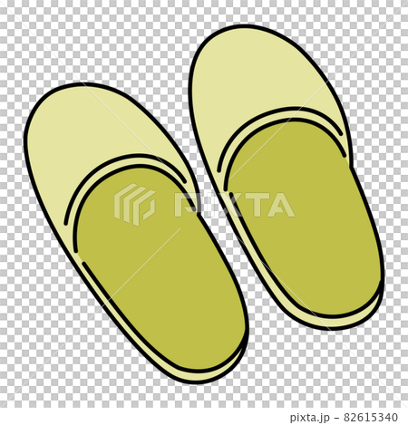 スリッパ(黄色) 履き物 イラスト アイコン スリッパ(黄色) 履き物 イラスト アイコン 82615340