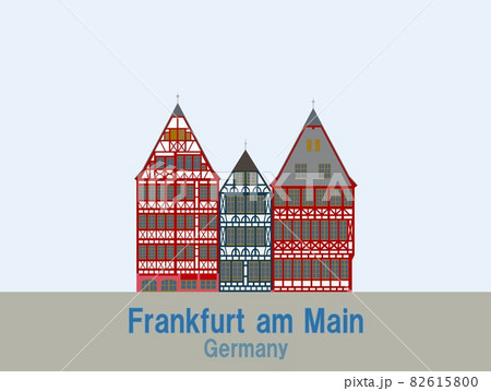 フランクフルト アム マイン Frankfurt Am Main レーマー広場 のイラスト素材