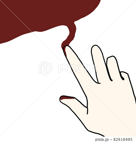 ダイイングメッセージを描こうとする手（白色） 82616985