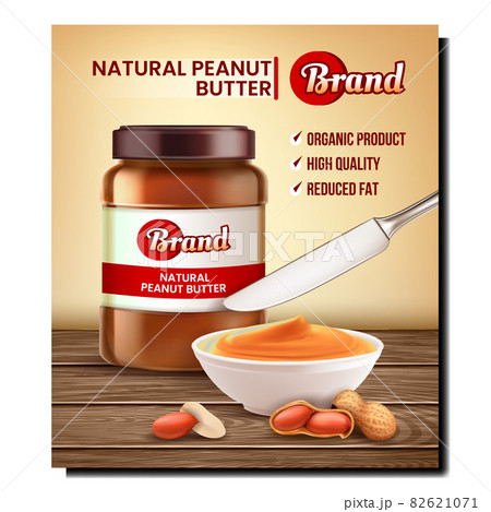 Natural Peanut Butter Promotional Poster Vector 82621071