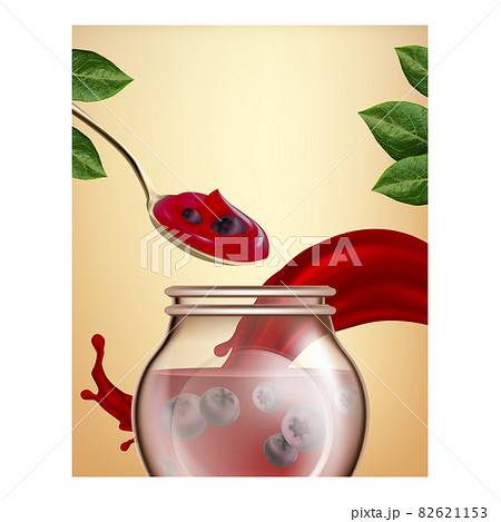 Blueberry Jam Creative Promotional Banner Vector Blueberry Jam Creative Promotional Banner Vector 82621153