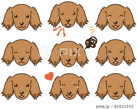 Dachshund Red Facial Expression Face Icon Stock Illustration